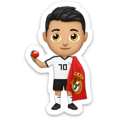 Cristiano Ronaldo avec le drapeaux les l Albanie sur les mains sticker