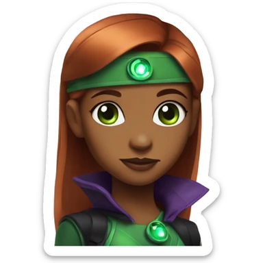 Teen Titans Starfire, green eyes, dark brown skin sticker