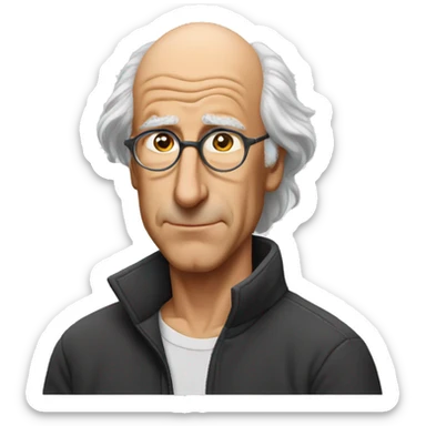 Shrugging shoulders Larry David sticker