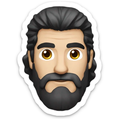 antonio banderas long black hair, head and shoulder sticker