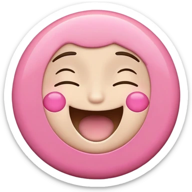 happy pink circle very excited very happy closed eyes sticker