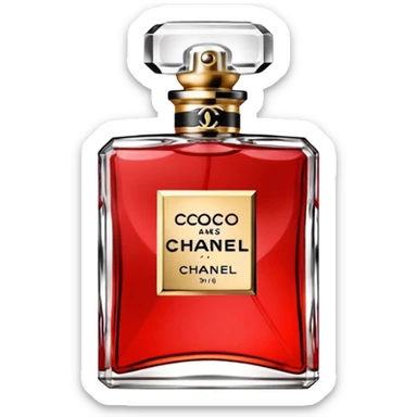 red elegant COCO CHANEL perfume sticker