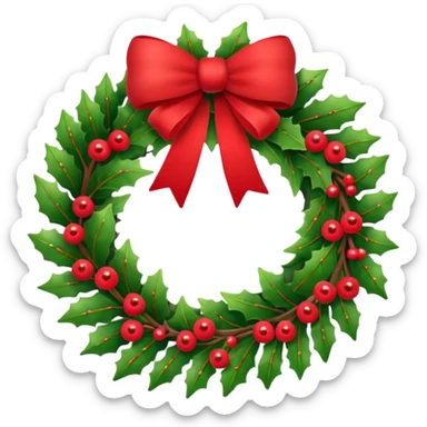 Christmas wreath emoji sticker
