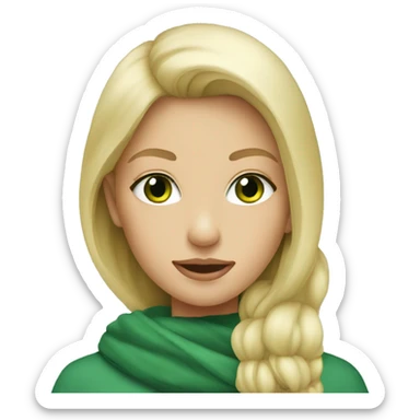 cold blonde girl with green eyes  sticker