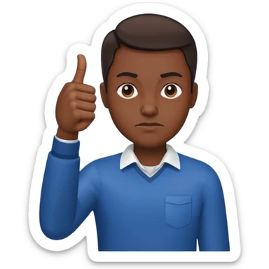 thumbs down, dark skin tone sticker