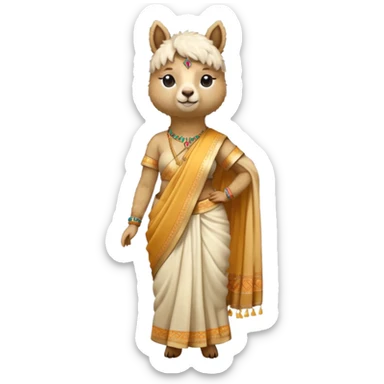 saree wearing alpaca sticker