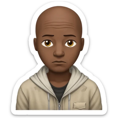 bald black man egypt poor sticker