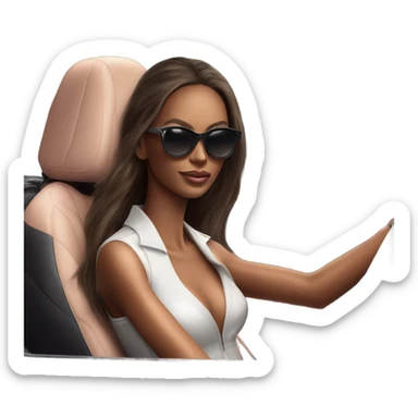 Photo of Victoria secret model driving a sports car sticker