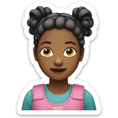 girl with pigtails sticker
