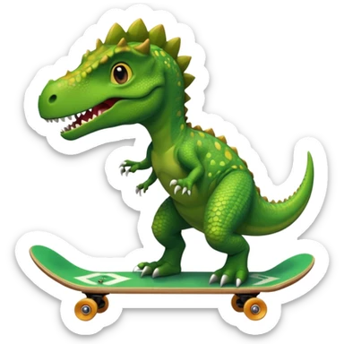 Dinosaur on a skateboard sticker