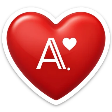 a love heart literally saying A+S in it sticker
