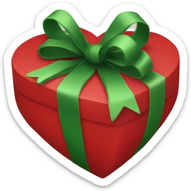 christmas present in a heart shape sticker