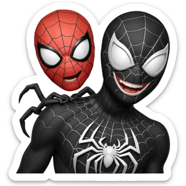 Spiderman simbionte riendo sticker