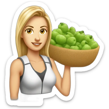 lady sport boss cartoon, in grain industry, who works a lot, Nina sticker