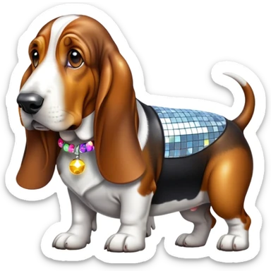 Basset hound disco ball sticker