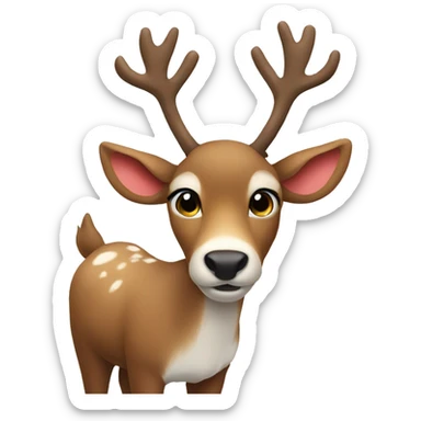 Reindeer with white bow  sticker