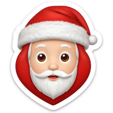 red heart in a santa hat no mustache or face just a red hart with santa hat ontop  sticker