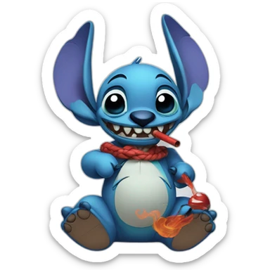 Stitch with hookah sticker