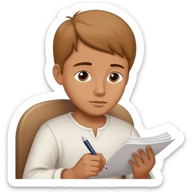 Person writing on paper with "Dear God" visible at the top of the page sticker