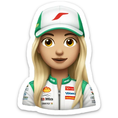 girl who loves formula 1 sticker