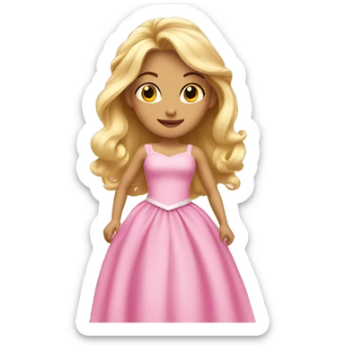 A beautiful blonde princess wearing pink dress  sticker