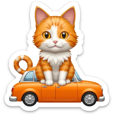cat on car sticker