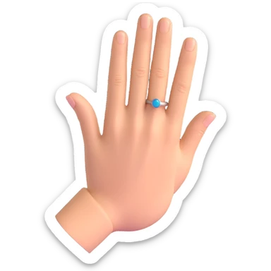 hand with ring finger extended, other fingers folded, microsoft 3d fluent emoji style sticker