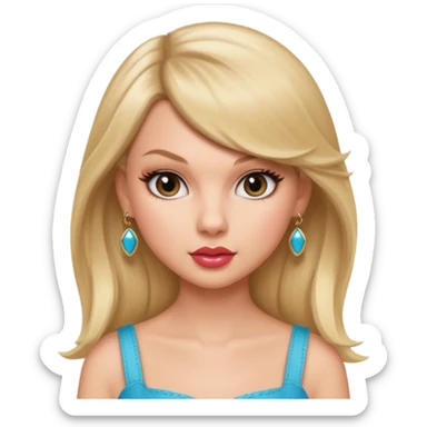 taylor swift as pretty bratz baddie, blonde hair sticker