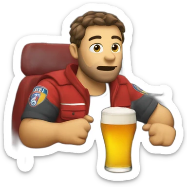 Fiat Ducato red bad guy drinking beer sticker