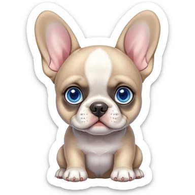 French bull dog puppy with blue eyes sticker