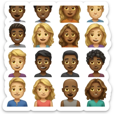 group of people with different emotions sticker