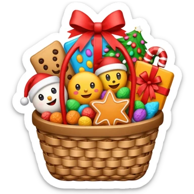 Christmas gift basket sticker