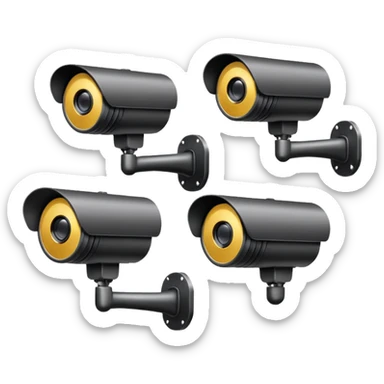 Four cctv cameras linked together  sticker