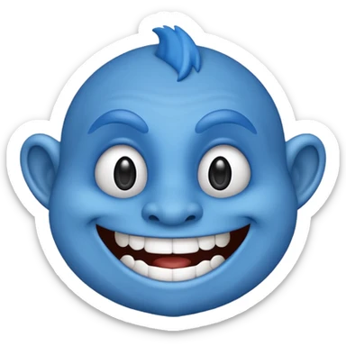 Blue emoji meme troll sticker