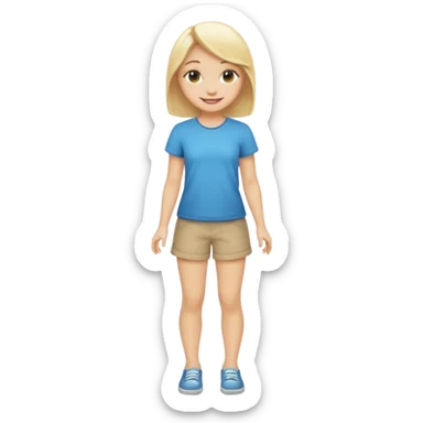 cute girl fuul body with blonde hair sticker