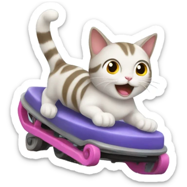 cat on a rollercoster sticker