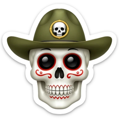 Quiero una calavera con su sombrero soldado 🪖 sticker