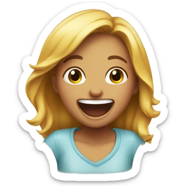 girl bursting into laughter  sticker