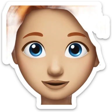 Emojis girl with long red hair and blue eyes sticker