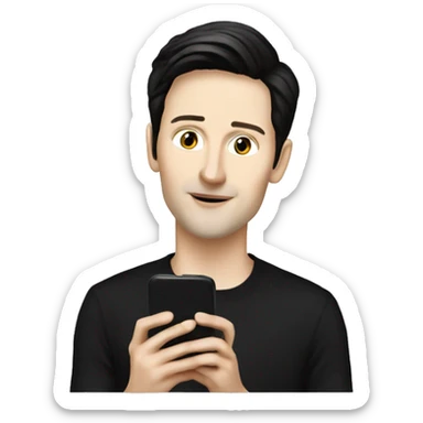 pavel durov using his phone sticker