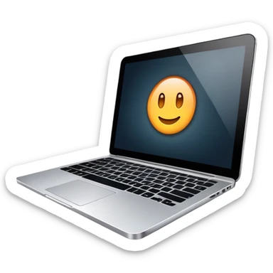 A modern laptop with a glowing screen and sleek aluminum body sticker