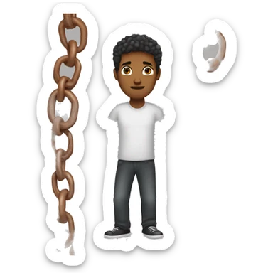brown man with broken chains around his wrists sticker
