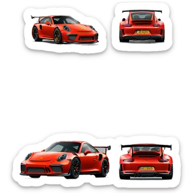 Red Porsche 911gt3rs sticker