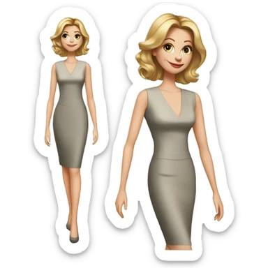 Claire Dunphy from Modern Family, Polished, tailored sheath dress, Mother, portrait sticker