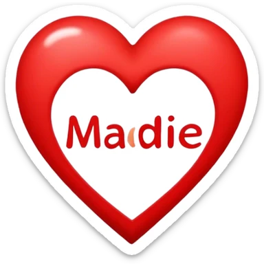 Heart with the name Maddie in the middle  sticker