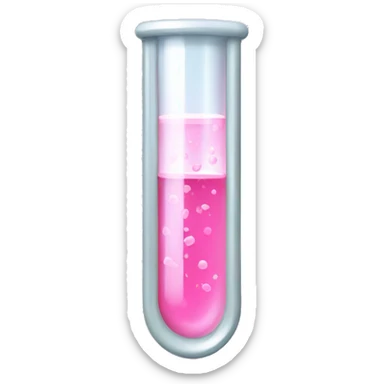 Test tube filled by light pink liquid sticker