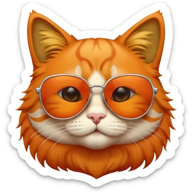 Orange Cat with sunglasses sticker