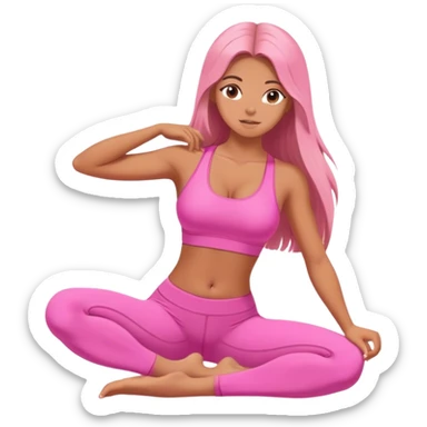 Pink pilates girl sticker