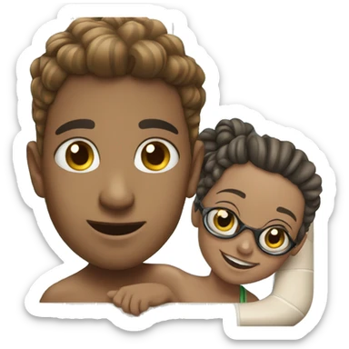  boy  and girl in pool sticker