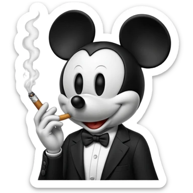 mickey mouse smoking sticker